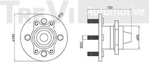 Фото Комплект подшипника ступицы колеса TREVI AUTOMOTIVE WB1145