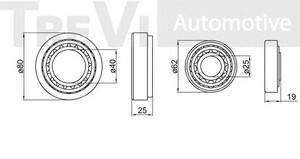 Фото Комплект подшипника ступицы колеса TREVI AUTOMOTIVE WB1271