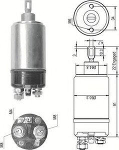 Фото Тягове реле, стартер Magneti Marelli 940113050536