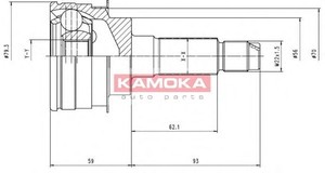 Фото Шарнірний комплект, приводний вал Kamoka 6478