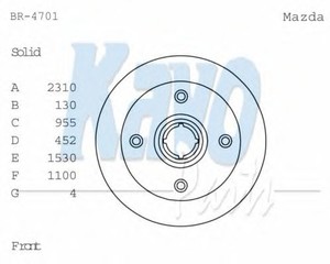 Фото Гальмівний диск KAVO PARTS BR4701