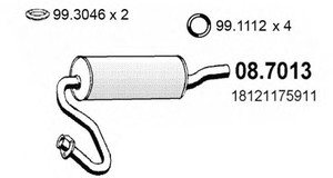 Фото Глушитель выхлопных газов конечный ASSO 08.7013