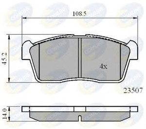 Фото Комплект гальмівних колодок, дискове гальмо COMLINE CBP01113