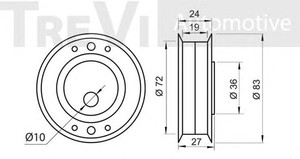 Фото Натяжний ролик, ремінь ГРМ TREVI AUTOMOTIVE TD1028
