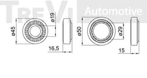 Фото Комплект подшипника ступицы колеса TREVI AUTOMOTIVE WB1615