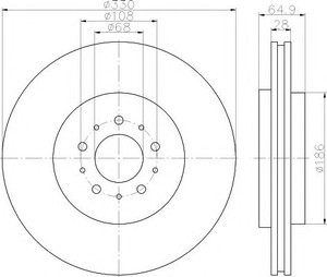 Фото Гальмівний диск Behr Hella Service 8DD355115-601