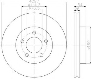 Фото Гальмівний диск Behr Hella Service 8DD 355 117-221