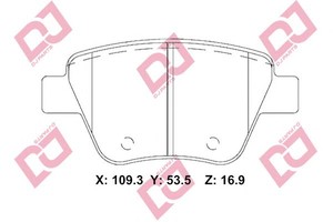 Фото Комплект гальмівних колодок, дискове гальмо DJ PARTS BP2252