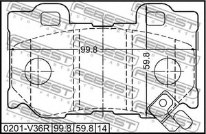 Фото Колодки гальмівні задні Febest 0201V36R