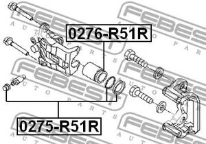 Фото Ремкомплект супорта гальмівного заднього Febest 0275R51R