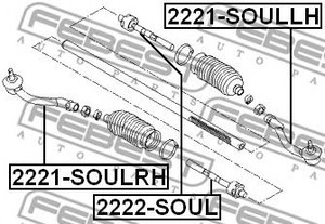 Фото Наконечник рульовий лівий Febest 2221SOULLH