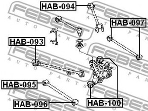 Фото Сайлентблок задньої тяги Febest HAB095