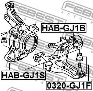 Фото Сайлентблок передній переднього важеля Febest HABGJ1S