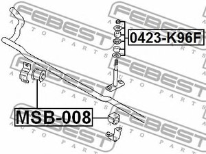 Фото Втулка переднього стабілізатора d27 Febest MSB008