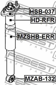 Фото Сайлентблок заднього амортизатора Febest MZAB132