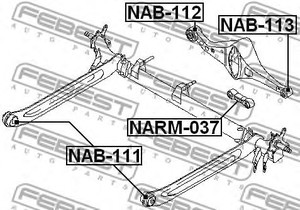 Фото Сайлентблок задньої балки Primera 01-07 Febest NAB111