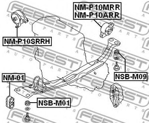 Фото Подушка двигуна права (гідравлічна) Febest NMP10SRRH