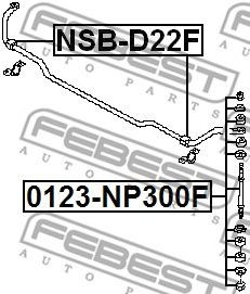 Фото Втулка переднього стабілізатора d23 Febest NSBD22F