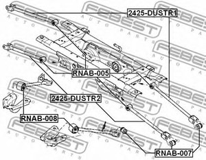 Фото Сайлентблок задньої поперечної тяги Duster 11- Febest RNAB005