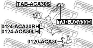 Фото Сайлентблок переднього важеля (спереду) RAV 4 06- Febest TABACA30S