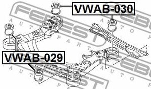 Фото Сайлентблок підрамника задній Febest VWAB030