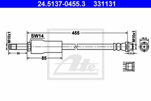 Фото Гальмівний шланг ATE 24.5137-0455.3