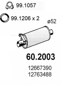 Фото Середній глушник вихлопних газів ASSO 602003