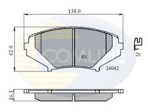 Фото Комплект гальмівних колодок, дискове гальмо COMLINE CBP31246