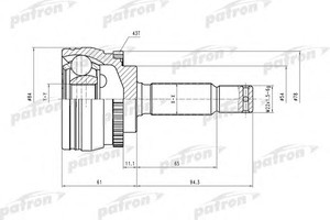 Фото Шарнірний комплект, приводний вал Patron PCV4324