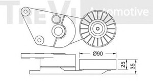 Фото Натяжная планка, поликлиновой ремень TREVI AUTOMOTIVE TA1142