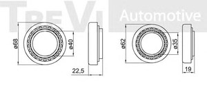 Фото Комплект подшипника ступицы колеса TREVI AUTOMOTIVE WB1492