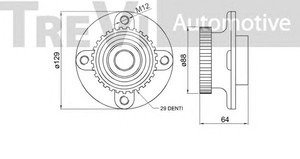 Фото Комплект подшипника ступицы колеса TREVI AUTOMOTIVE WB1639