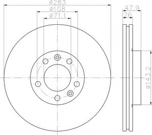 Фото Гальмівний диск Behr Hella Service 8DD 355 110-751