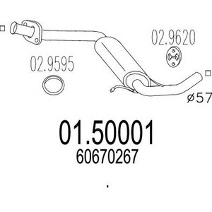 Фото Середній глушник вихлопних газів MTS 01.50001