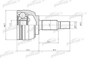 Фото Шарнірний комплект, приводний вал Patron PCV1519