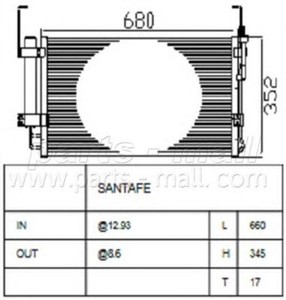 Фото Конденсатор, кондиціонер PARTS-MALL (PMC) PXNCA-014