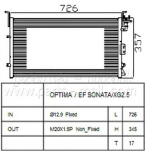 Фото Конденсер кондиціонера PARTS-MALL (PMC) PXNCA-068