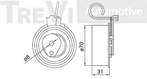 Фото Натяжний ролик, ремінь ГРМ TREVI AUTOMOTIVE TD1742