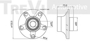 Фото Комплект подшипника ступицы колеса TREVI AUTOMOTIVE WB1636