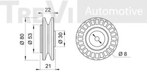 Фото Натяжний ролик, клиновий ремінь TREVI AUTOMOTIVE TA1042