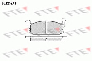 Фото Комлект гальмівних колодок, дисковий механізм FTE BL1252A1