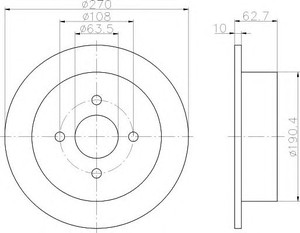 Фото Гальмівний диск Behr Hella Service 8DD 355 103-441