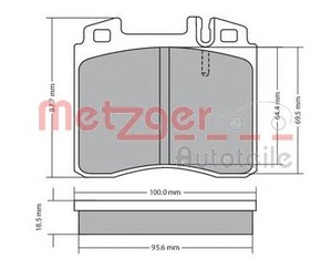 Фото Комплект гальмівних колодок, дискове гальмо Metzger 1170530