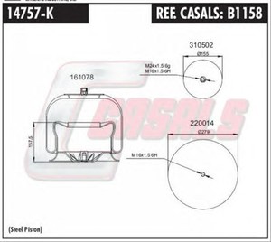 Фото Кожух пневматической рессоры CASALS B1158