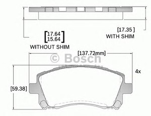 Фото Комлект гальмівних колодок, дисковий механізм Bosch F 03B 150 273