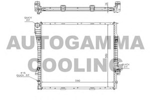 Фото Радіатор, охолодження двигуна AUTOGAMMA 103398