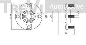 Фото Комплект подшипника ступицы колеса TREVI AUTOMOTIVE WB1455