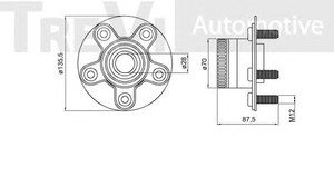 Фото Комплект подшипника ступицы колеса TREVI AUTOMOTIVE WB2186