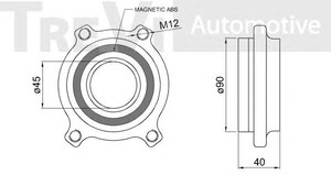 Фото Комплект подшипника ступицы колеса TREVI AUTOMOTIVE WB2197