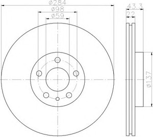 Фото Гальмівний диск Behr Hella Service 8DD355118411